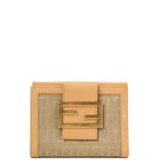 Pre-owned Fabric wallets Fendi Vintage , Beige , Dames