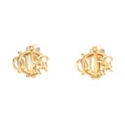 Pre-owned Metal earrings Dior Vintage , Yellow , Dames