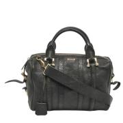 Pre-owned Leather handbags Burberry Vintage , Black , Dames