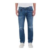 Blauwe Denim Jeans Replay , Blue , Heren