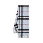 Blauwe Cashmere Ruit Sjaal Burberry , Blue , Unisex