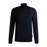 Slim Fit Wollen Coltrui Hugo Boss , Blue , Heren