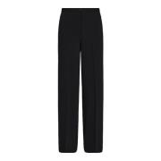 Zwarte broek met rechte pijpen en voorplooi MOS Mosh , Black , Dames