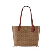 Beige Canvas Tote Bag met Korte en Lange Schouderbanden Coach , Brown ...