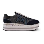 Denim Damesneakers Stijlvolle Casual Schoenen Premiata , Blue , Dames