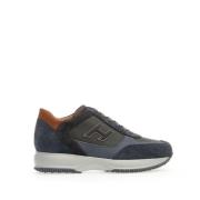 Blauwe Suède Interactieve Sneakers Hogan , Blue , Heren