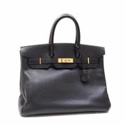 Pre-owned Leather handbags Hermès Vintage , Black , Dames