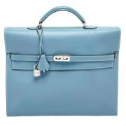 Pre-owned Leather briefcases Hermès Vintage , Blue , Heren