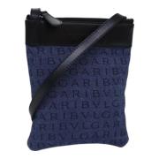 Pre-owned Canvas shoulder-bags Bvlgari Vintage , Blue , Dames