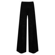 Fluwelen Hoge Taille Zwarte Broek D.Exterior , Black , Dames