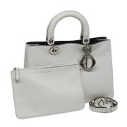 Pre-owned Leather dior-bags Dior Vintage , White , Dames