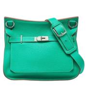 Pre-owned Leather shoulder-bags Hermès Vintage , Green , Dames