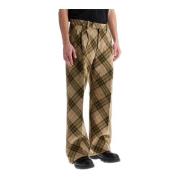 Geborstelde wol op maat gemaakte broek Burberry , Multicolor , Heren