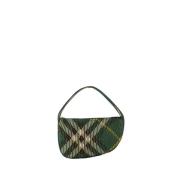 Groene Nylon Baguette Tas met Top Handvat Burberry , Green , Dames