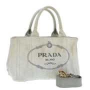 Pre-owned Canvas handbags Prada Vintage , Gray , Dames