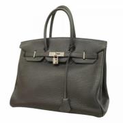 Pre-owned Leather handbags Hermès Vintage , Black , Dames