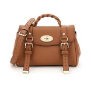 Alexa Korrelig Leren Mini Tas Mulberry , Brown , Dames