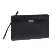 Pre-owned Leather clutches Burberry Vintage , Black , Dames