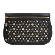 Pre-owned Leather clutches Jimmy Choo Pre-owned , Black , Dames