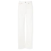 Wijde Pijp Witte Broek Sporty & Rich , White , Dames