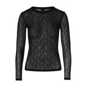 Zwart Kant Magische Stijl Top Pinko , Black , Dames