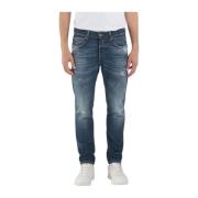 Blauwe Denim Broek Replay , Blue , Heren