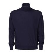 Cashmere Wool Turtleneck Sweater Brunello Cucinelli , Blue , Heren