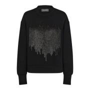 Zwarte Glam Sweatshirt met Pailletdetails MOS Mosh , Black , Dames