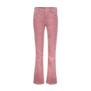 Flared broek in roze ribfluweel Red Button , Pink , Dames