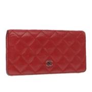 Pre-owned Leather wallets Chanel Vintage , Red , Dames