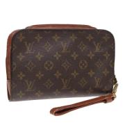 Pre-owned Canvas clutches Louis Vuitton Vintage , Brown , Dames