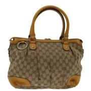 Pre-owned Canvas gucci-bags Gucci Vintage , Beige , Dames