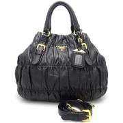 Pre-owned Leather handbags Prada Vintage , Black , Dames