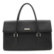 Pre-owned Leather handbags Burberry Vintage , Black , Dames