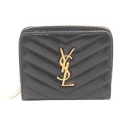 Pre-owned Leather wallets Yves Saint Laurent Vintage , Black , Dames