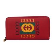 Pre-owned Leather wallets Gucci Vintage , Red , Dames