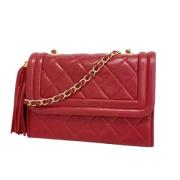 Pre-owned Leather chanel-bags Chanel Vintage , Red , Dames