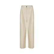 Wijde broek met medium-hoge taille Modström , Beige , Dames