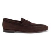 Heren suède pennyloafer Santoni , Brown , Heren