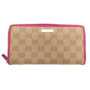 Pre-owned Canvas wallets Gucci Vintage , Beige , Dames