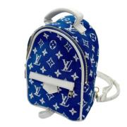 Pre-owned Leather backpacks Louis Vuitton Vintage , Blue , Dames