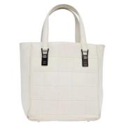 Pre-owned Leather handbags Chanel Vintage , White , Dames