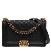 Pre-owned Leather chanel-bags Chanel Vintage , Black , Dames