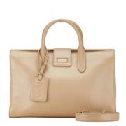 Pre-owned Leather handbags Yves Saint Laurent Vintage , Beige , Dames