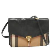 Pre-owned Leather shoulder-bags Burberry Vintage , Black , Dames