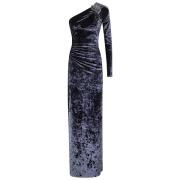 Fluwelen Jurk met Gesp Amen , Blue , Dames