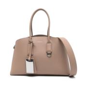 Gestructureerd Leer Beige Capsule Schoudertas Emporio Armani , Beige ,...