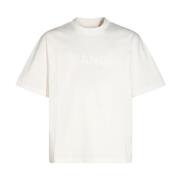 Wit Katoenen T-shirt met Frontprint Jil Sander , White , Heren