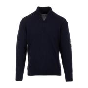 Lamswol Half Zip Gebreid C.p. Company , Blue , Heren