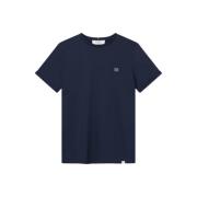 Blauw Piece T-Shirt met Logo Patch Les Deux , Blue , Heren